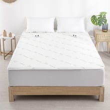 White Bamboo-Blend Electric Blanket